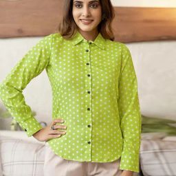SELVIA Green Printed Shirt-image-71