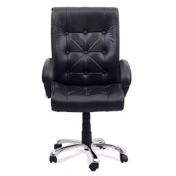 Ib basics Black leatherette Revolving Chair-image-56