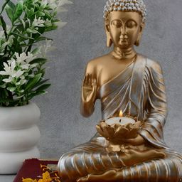 Zart Gold-Toned Buddha Idol Showpiece-image-55