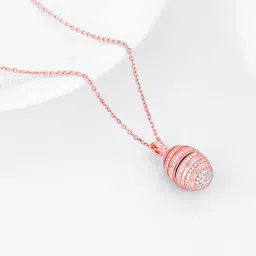 GIVA 925 Silver Rose Gold Heart Riddles Pendant with Link Chain for Women & Girls-image-82