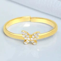 Zavya Butterfly Gold Plated 925 Sterling Silver Ring-image-9