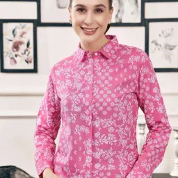 SELVIA Pink Printed Shirt-image-86