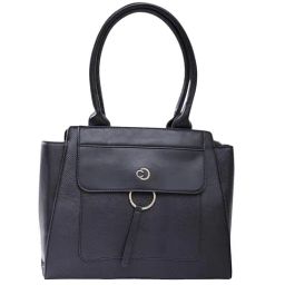 Caprese Dakota Black Faux Leather Textured Shoulder Handbag-image-43