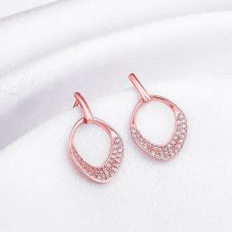 GIVA 925 Silver Rose Gold Nova Stud Earrings for Women & Girls-image-76