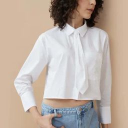 Ginger by Lifestyle White Cotton Plain Shirt-image-15