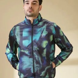 Being Human Blue Slim Fit Tie-Dye Jacket-image-43