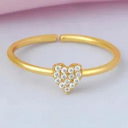Zavya Mini Heart Gold Plated 925 Sterling Silver Ring-image-16