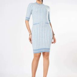 Annabelle By Pantaloons Blue Fog Skinny Checks Dress-image-32