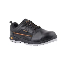 Fuel Steel Toe Safety Shoes Rubberized PVC Double Density Low Ankle Black Synthetic & Treated Fabric for Mens Size UK6, ARMOUR-3-DD BLACK-image-9