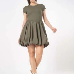 People By Pantaloons Desert Sage Cotton Slim Fit Dress-picture-20