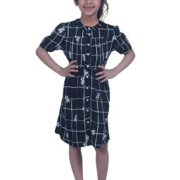 Creative Kid'S Girls Black Rayon Regular Fit Printed Dress-image-60