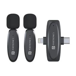 Portronics Vlogmate 2 Dual Mic Wireless Omnidirectional Microphone with 8 Pin Receiver (Black)-30