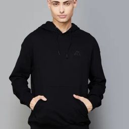 Kappa Black Cotton Regular Fit Hooded Sweatshirt-image-45