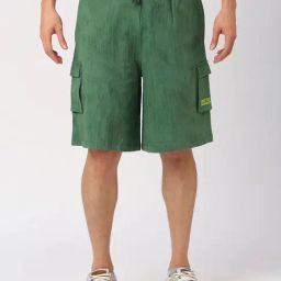 Being Human Green Regular Fit Printed Cargo Shorts-image-24