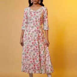 Aurelia Off-White Printed Flared Kurta-19