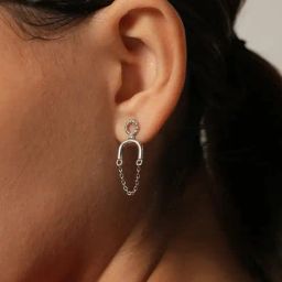 Mabel 92.5 Sterling Silver Chain Dangler Earrings for Women-image-87