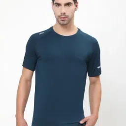 Dida Teal Polyster Regular Fit Solid T-Shirt-image-29