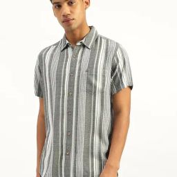 United Colors of Benetton Grey Stripes Shirt-image-41