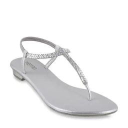 Metro Women's Silver T-Strap Sandals-image-40