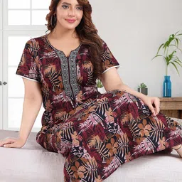 TRUNDZ Women Printed Maxi Nightdress-picture-29