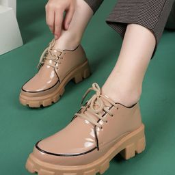 DressBerry Women Patent Leather Derbys-image-76