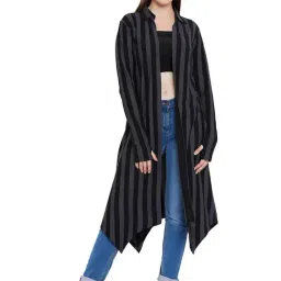 Hypernation Black & Grey Striped Shrug-66