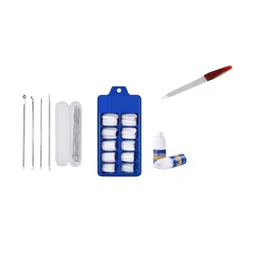 skrynnzer Set Of 107 Artificial Acrylic Nails With Glue, Nail Filer And Blackhead Removers-85