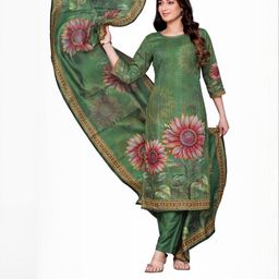 PARVOTSAV Green Cotton Blend Kurta Sets-picture-26