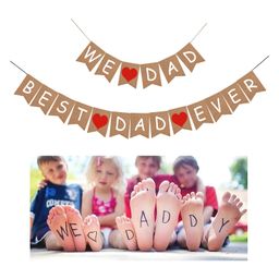 Funcart We Love Dad Best Dad Ever Banner - Brown-image-70