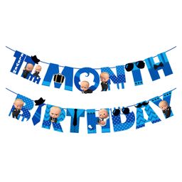 Zyozi Boss Baby 11th Month Birthday Banner for Baby Boy, Blue - Length 152 cm-image-24