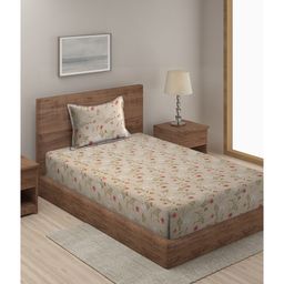 Hosta Homes Single Bed Printed Bed Sheet With 1 Pillow Cover -  Multicolor-image-44