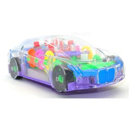 sanjary 360 Degrees Rotating Transparent Concept Racing Car With Music & 3D Flashing Lights - Multicolor-4