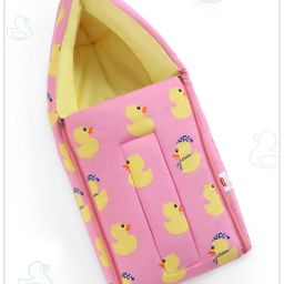 Babyhug Cotton Sleeping Bag Duck Print- Pink-27