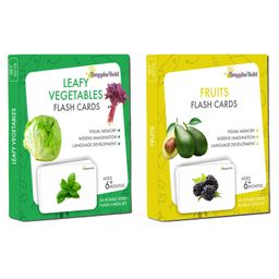GrapplerTodd Premium Flashcards Combo Leafy Vegetables & Fruits Pack Of 2 - 48 Cards-image-83