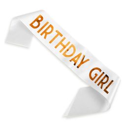 Wobbox Happy Birthday Sash Birthday Girl Sash Birthday Decoration Items Silver -Pack Of 1-image-19
