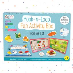 Hook n Loop Fun Activity Box | Velcro Books | Montessori Activity | Busy Book | for 2+ Years Kids - Discover the World of Food We Eat through Interactive Play-15