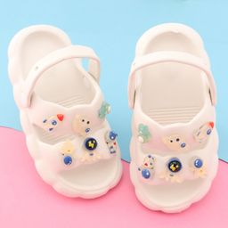 Oh! Pair Clogs with Back Strap Closure Astronaut Applique - White-image-54
