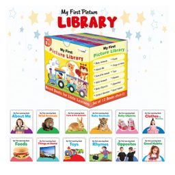 My First Picture Library Box Of 12 (Pre-School Books) | Gift Set For Kids in Yellow : Learning Board Books, Children's Early Learning Library box, Complete Board Book Set for Kids-5