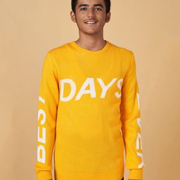 Coolsters by Pantaloons Full Sleeves Best Days Ever Text Designed Sweater - Yellow-image-84