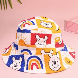 Babyhug Disney Cotton Woven Two Layer Bucket Hat with Winnie The Pooh Print Multicolor - Diameter 17 cm-15