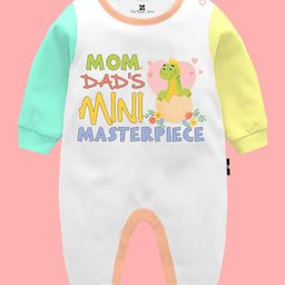 The Peppy Tend 100% Cotton Family Theme Full Sleeves Mom Dads Mini Masterpiece Text Printed Romper - Multi Colour-picture-38