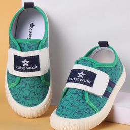 Cute Walk by Babyhug Velcro Closure Casual Shoes with Animal Print - Green-picture-43