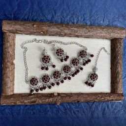 VATSALYA creation Rhodium-Plated Artificial Stones Alloy Jewellery Set-image-41