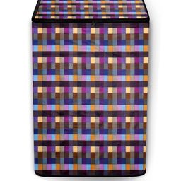 The Furnishing Tree Washing Machine Cover Lattice Pattern Bluish Compatible for Whirlpool 10.5 Kg F-image-76