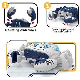 Azhari Mechanical Crawling Crab Toys with Light Up and Mist, Interactive Musical Toy with Automatically Avoid Obstacles, Fun Moving Toy for Kids -Color May Vary image 3
