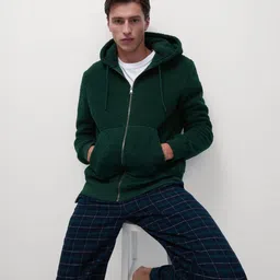 Marks & Spencer Men Solid Hood Front-Open Sweatshirt-image-50