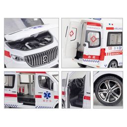 Magicwand Die-Cast 1:24 Scale Ambulance with Figures Large with 6 Openable Doors,Lights & Music & Steerable Front Wheels Pack of 1 image 4