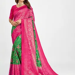 KANOODA Ethnic Motifs Printed Mysore Silk Saree-picture-41