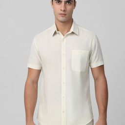 Mufti Men Spread Collar Solid Cotton Slim Fit Casual Shirt-image-96