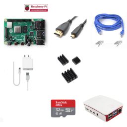 Raspberry Pi4 Model B 4GB Complete Kit with Pi4 4GB, Case, Power Adapter, Heatsink, 32GB SD Card, HDMI and Ethernet Cable-3